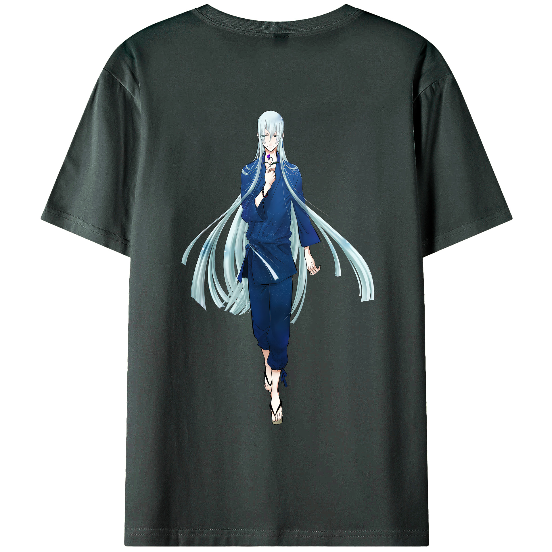 （画像用） 刀剣乱舞 Touken Ranbu 綿100％ メンズ半袖Tシャツ（バックプリント） 通気性